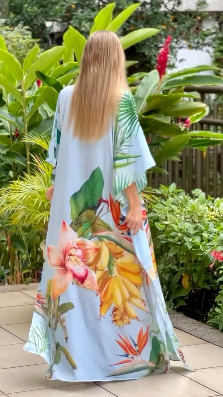 Tropical Coco Bella kaftan Resort Wear