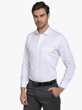 White Dobby Slim Fit Formal Shirt  | Metal