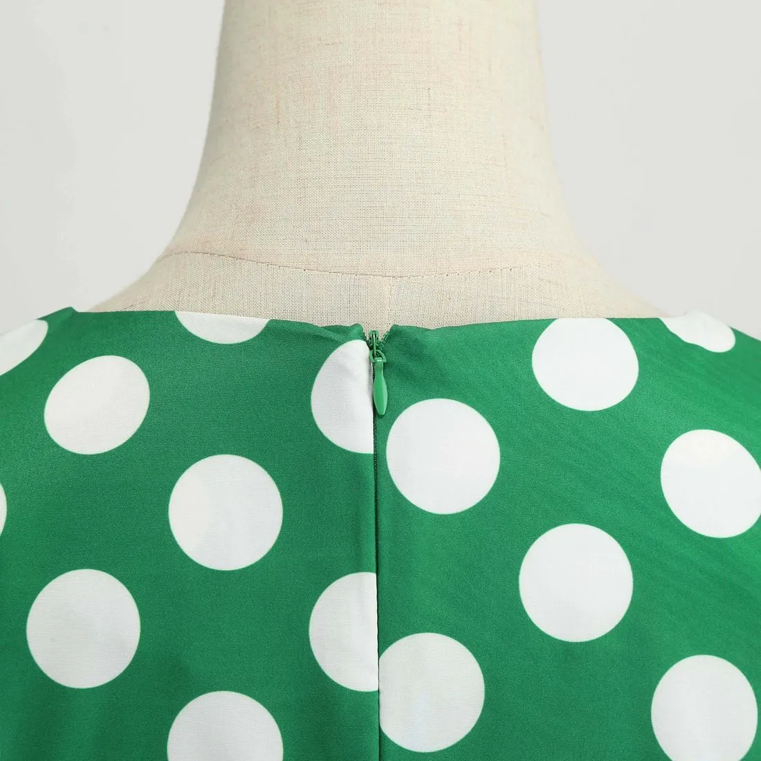 Women Vintage 1950s Retro Polka Dot Print Evening Party Prom Swing Dress