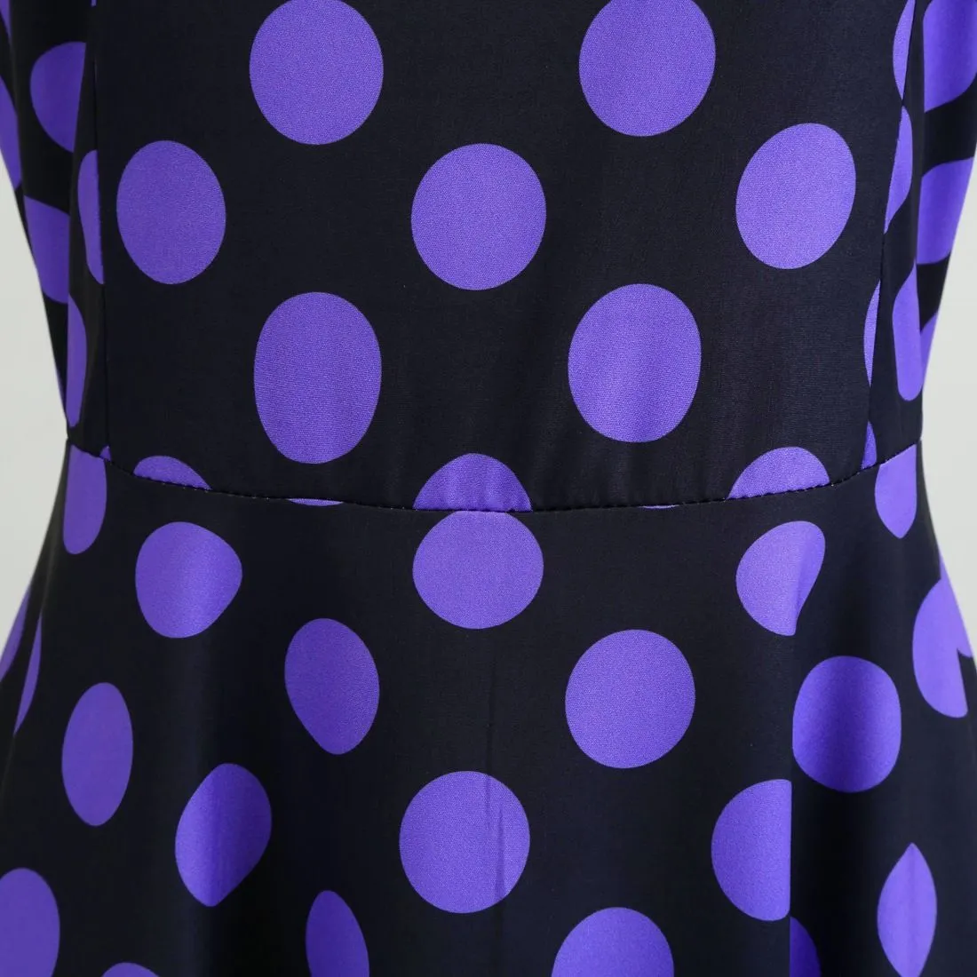 Women Vintage 1950s Retro Polka Dot Print Evening Party Prom Swing Dress