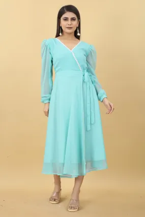 Women's Sky Blue Maxi Dress