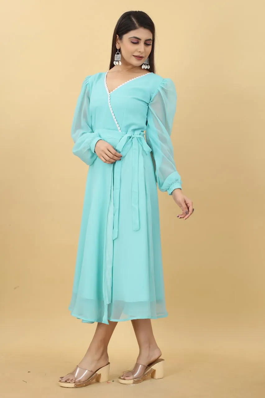 Women's Sky Blue Maxi Dress