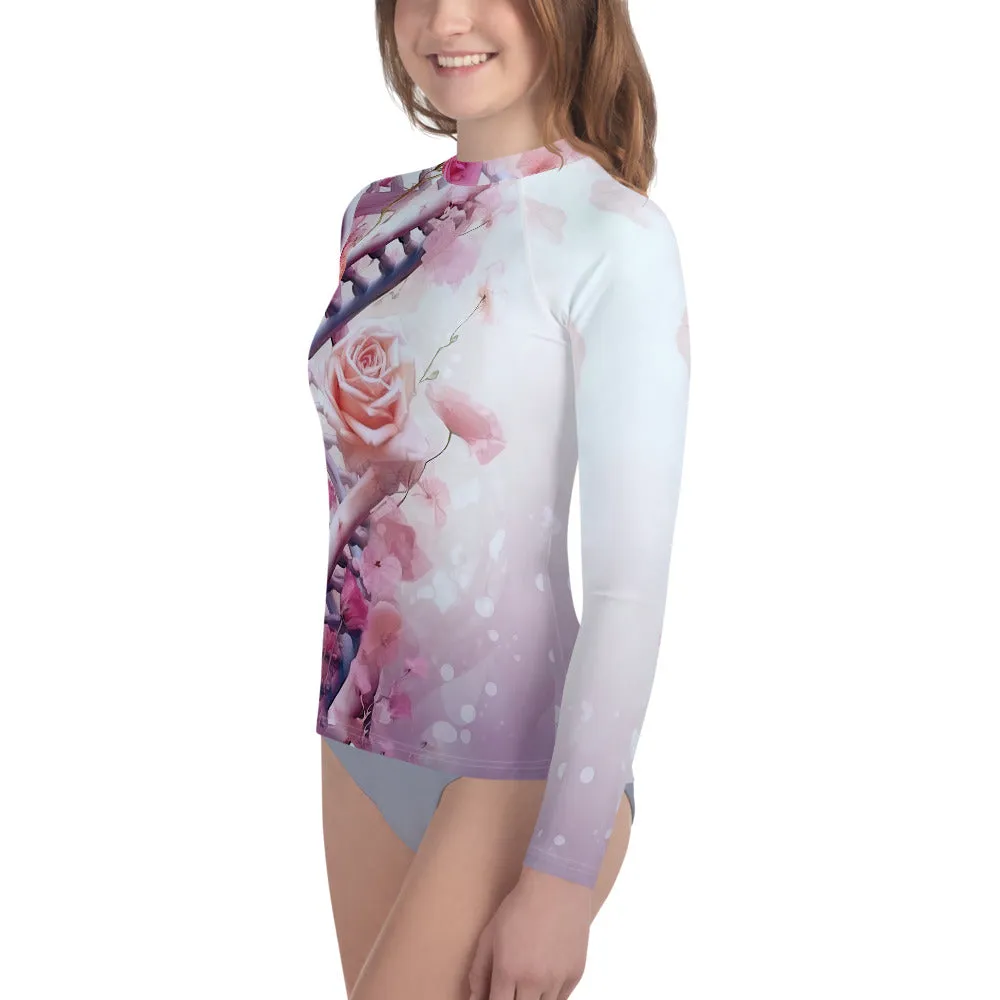 Youth Rash Guard Chaperone Roses