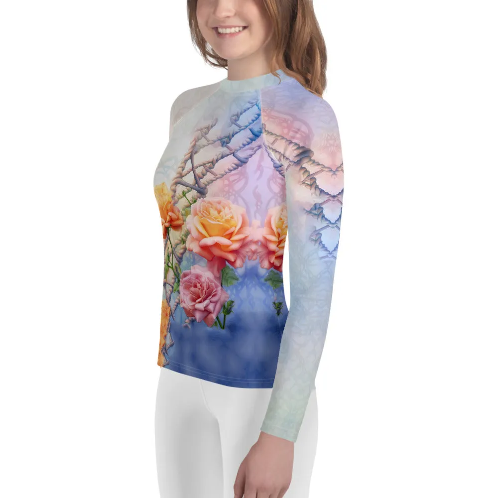 Youth Rash Guard Double Helix Rose