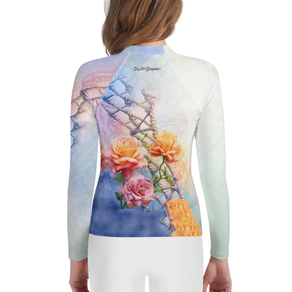 Youth Rash Guard Double Helix Rose