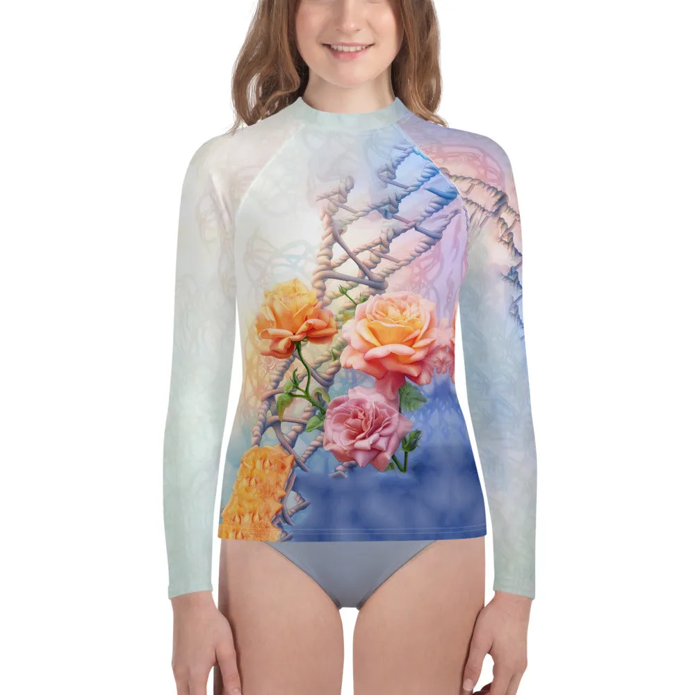 Youth Rash Guard Double Helix Rose